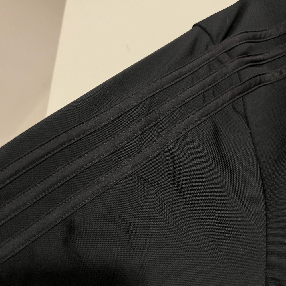 Adidas Men's Black Lightweight Jacket Sweatshirt Sweater Stripes Sweatsuit - Picture 3 of 6
